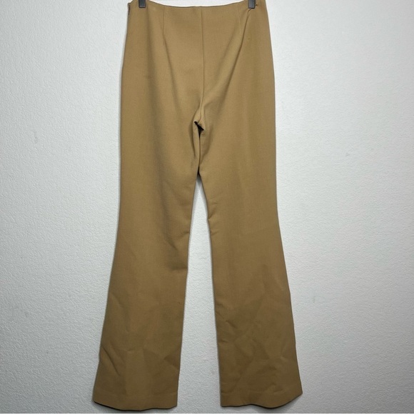 Theory Women Pants 4 Virgin Wool Tan Saxton Trousers Palomino Office Flare - Picture 6 of 11